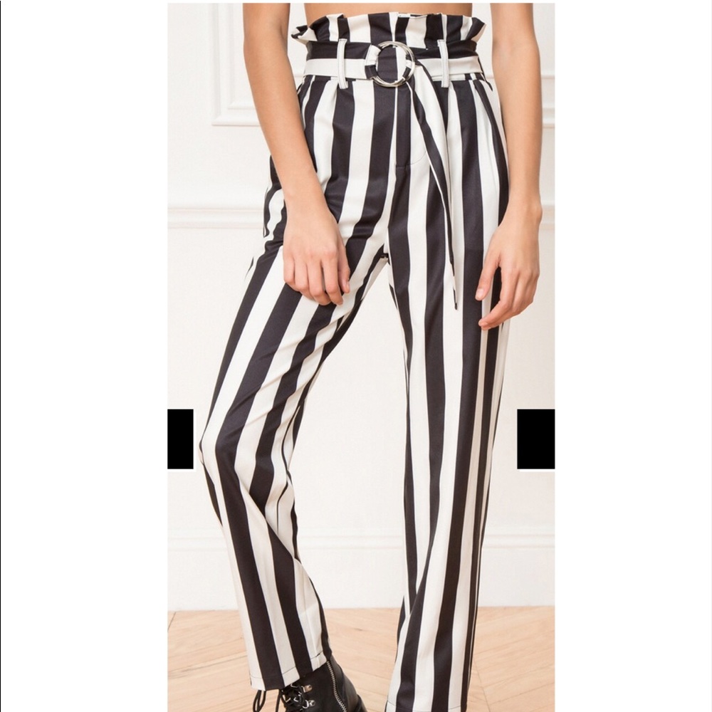 Superdown pippa belted striped pants